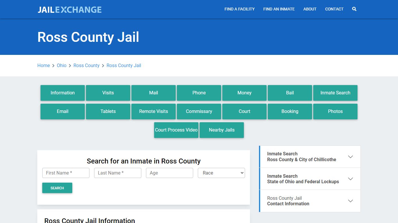 Ross County Jail Roster Lookup, OH, Inmate Search - Jail Exchange