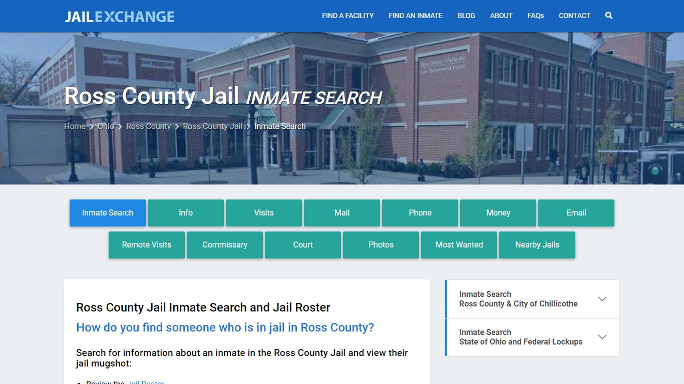 Inmate Search: Roster & Mugshots - Ross County Jail, OH - Jail Exchange