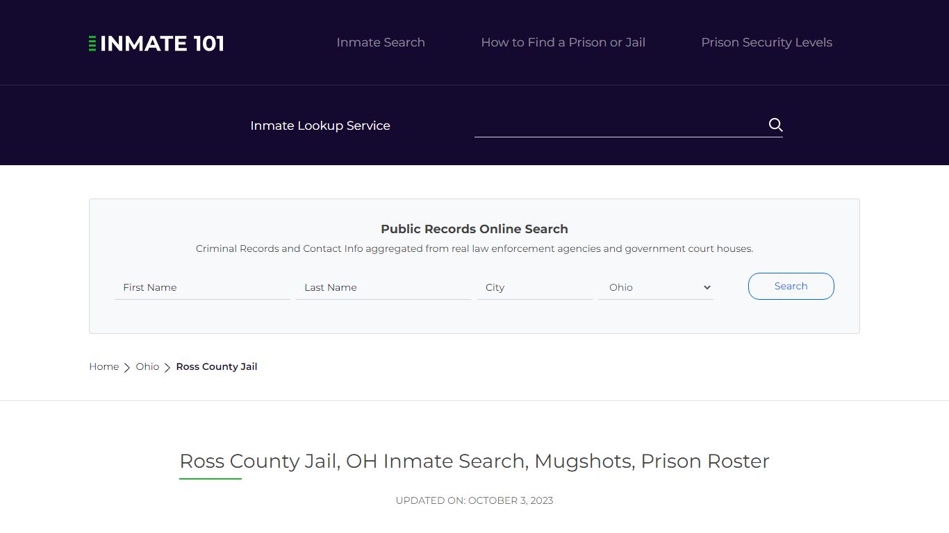 Ross County Jail, OH Inmate Search, Mugshots, Prison Roster